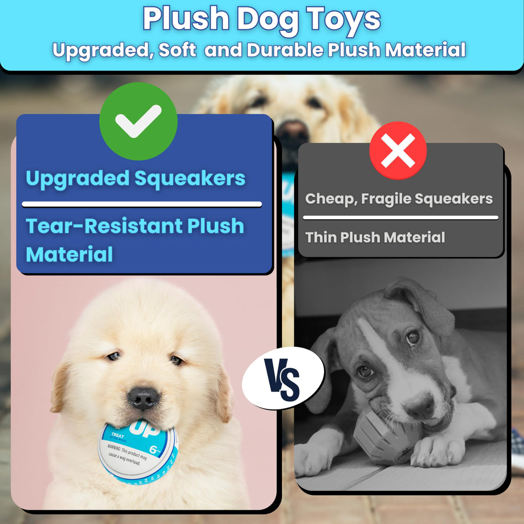 PUP6 PUP Pouch Plush Squeaky Durable Interactive Dog Chew Toy Plush