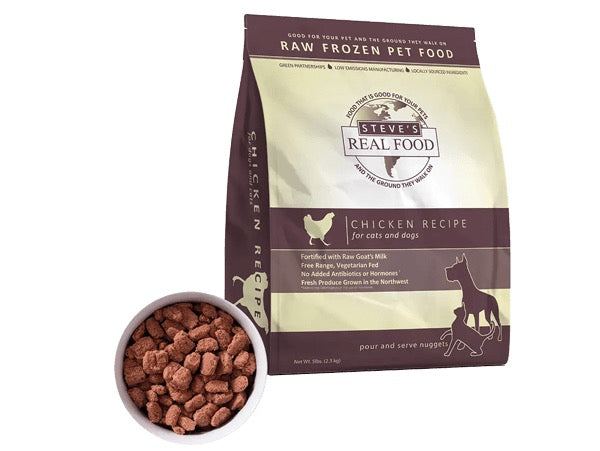 Steve's Real Food Frozen Raw Chicken Nuggets for Dogs & Cats (5lbs)