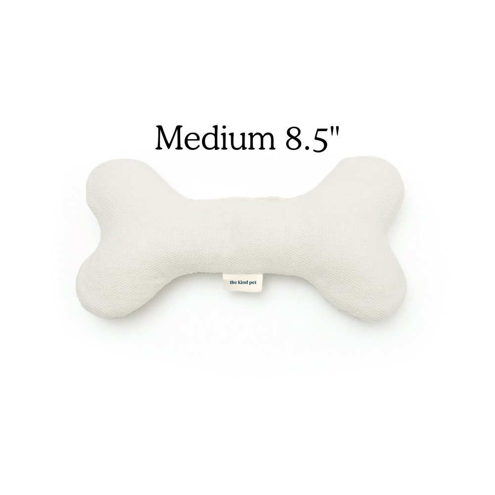 Boba & Vespa Plush Hemp Dog Toy Bone for Gentle Chewers